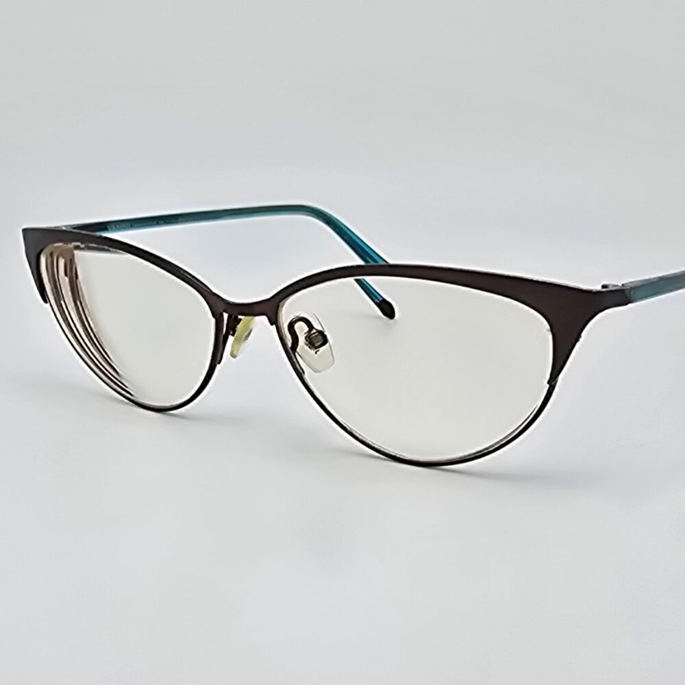 Vanni Mod. V3676 C146 Matte Brown Matte Light Blue Cat Eye Eyeglasses Frame 53mm